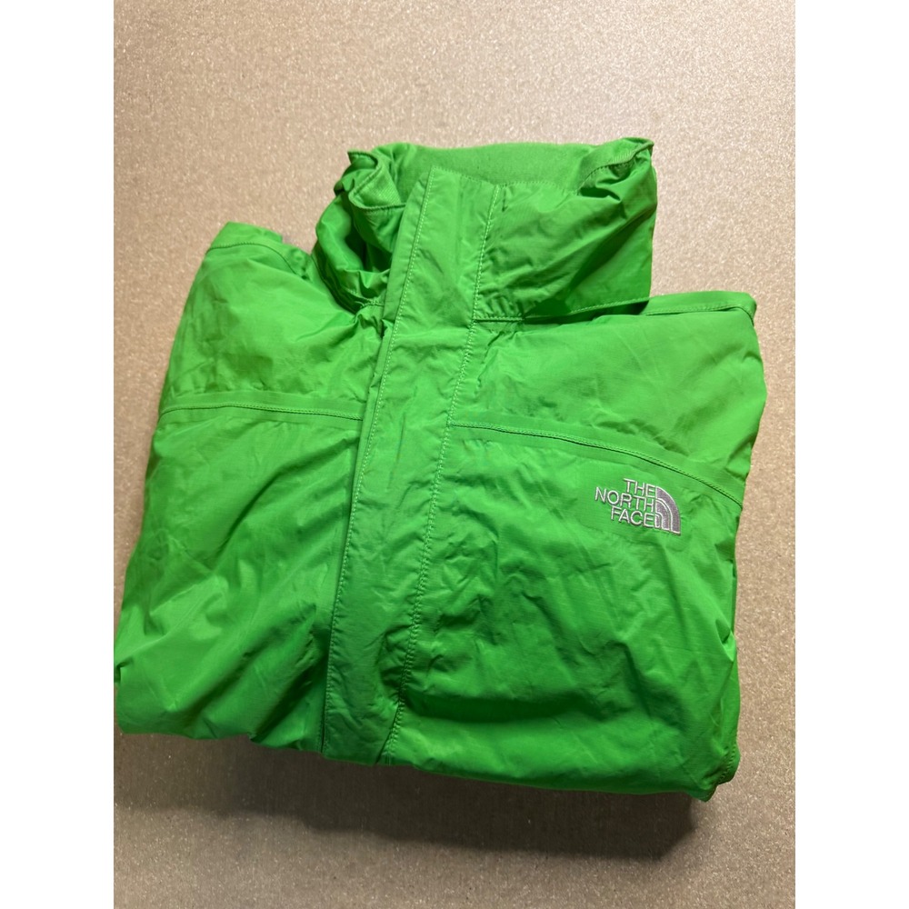 The North Face Hyvent Jacket Men's Full Zip Hooded Green Rain Windbreaker Coat
